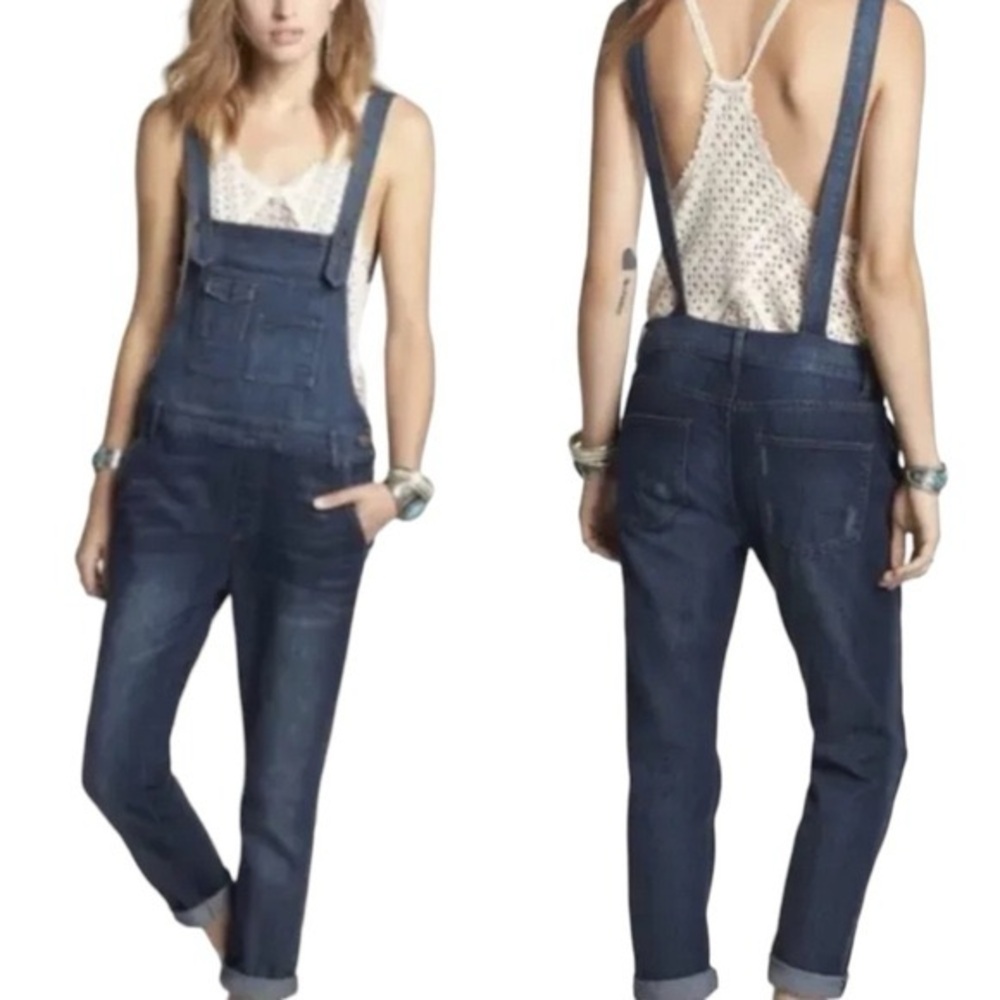 FREE PEOLE Brady Washed Denim Overalls - Picture 3 of 11